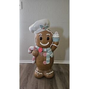 35in Ginger Bread Man Light Up Blow Mold Christmas Holiday Decoration